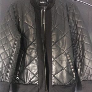 Doma quilted leather bomber jacket